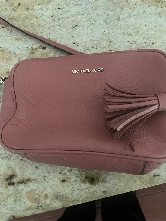 Michael Kors Handbags - Michael Kors Dusty Rose Leather Tassel Crossbody Bag